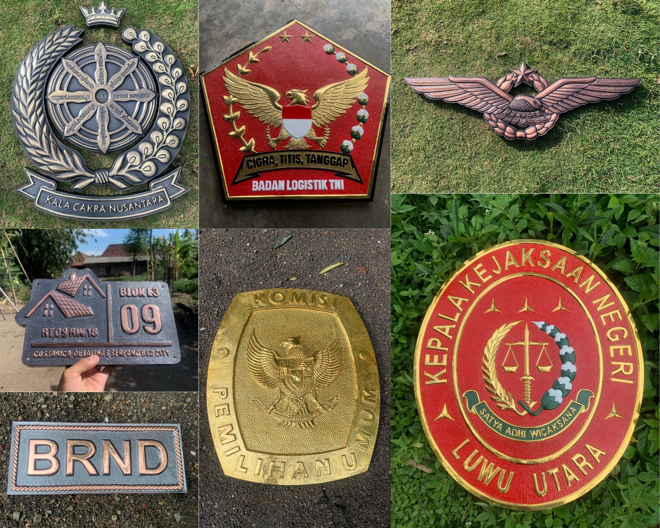 Pusat kerajinan Logo Tembaga Kuningan Terbaik - Kualitas Eksor Harga Lokal