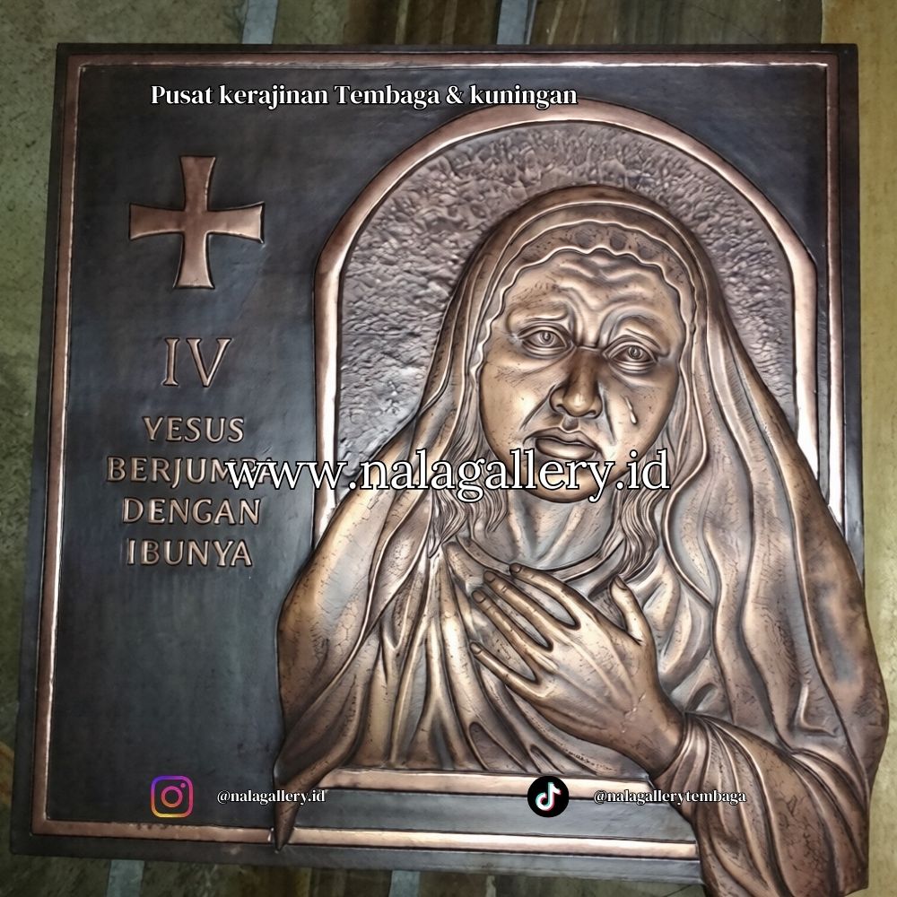 Set Relief Jalan Salib Tembaga