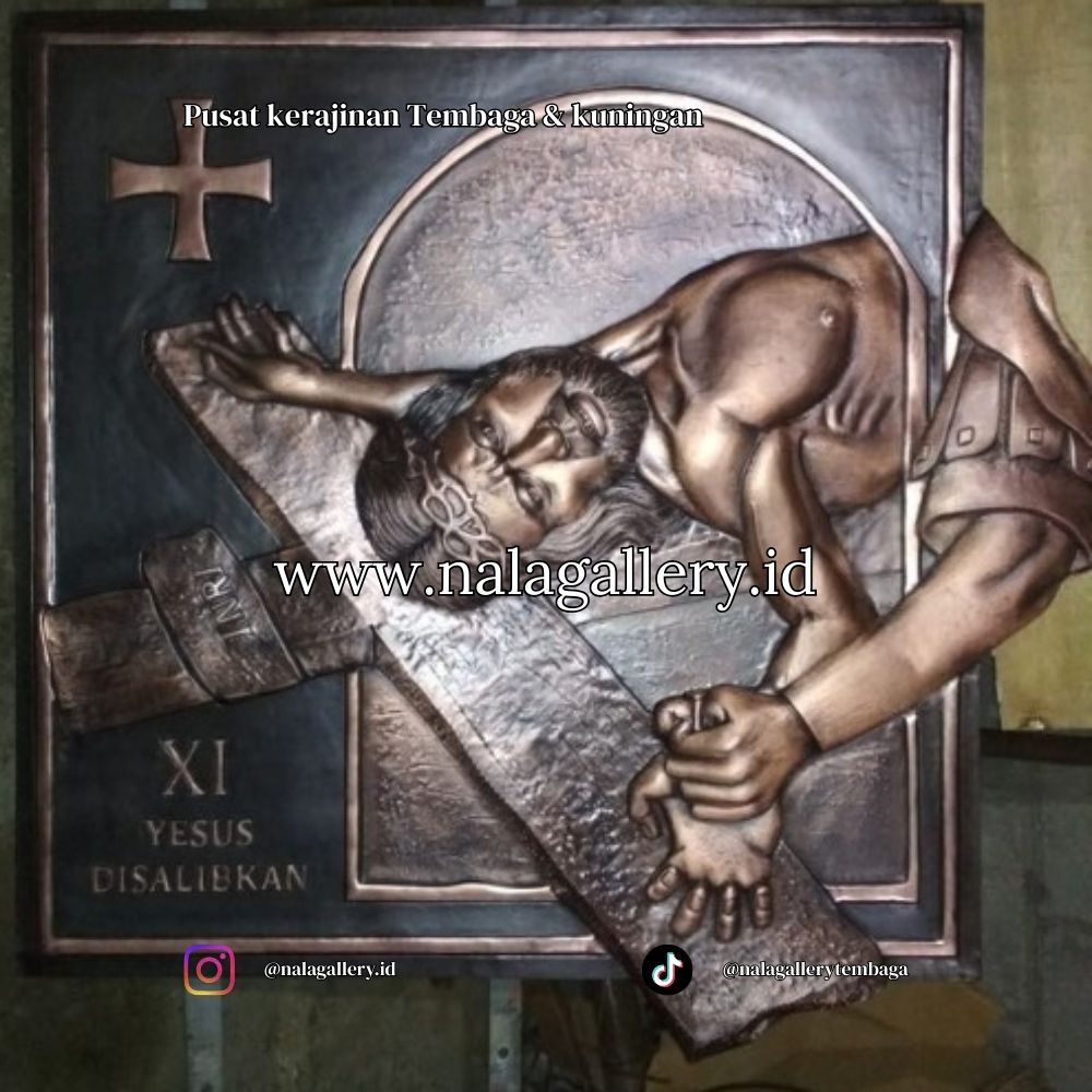 Set Relief Jalan Salib Tembaga