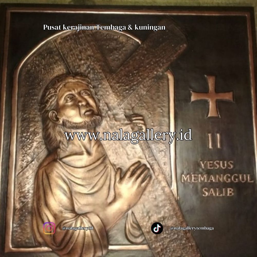 Set Relief Jalan Salib Tembaga