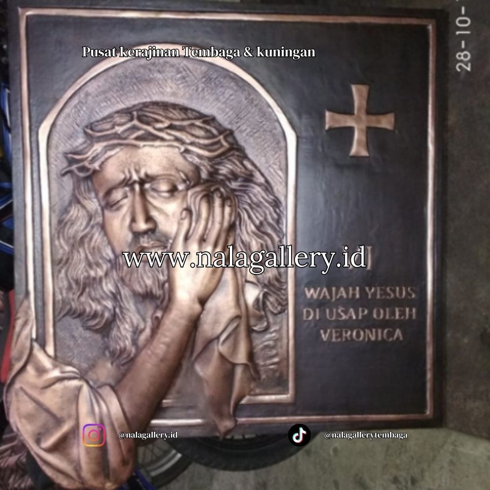 Set Relief Jalan Salib Tembaga