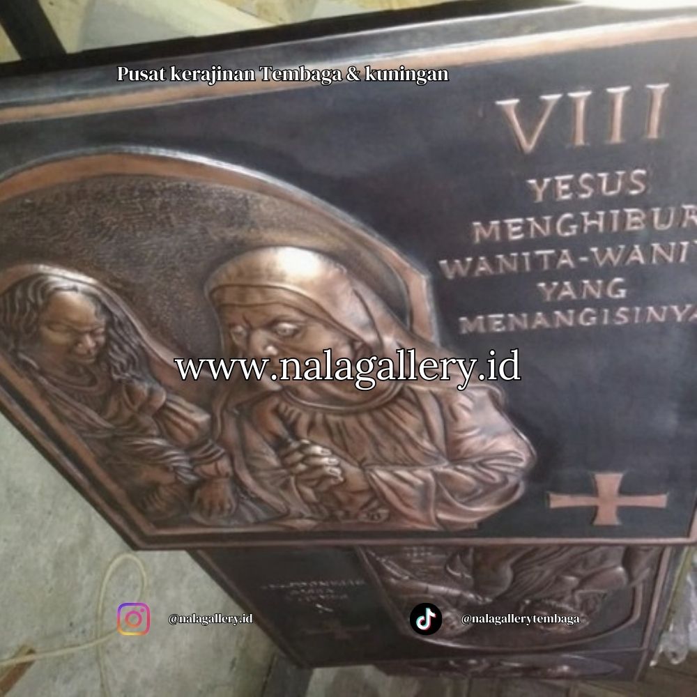 Set Relief Jalan Salib Tembaga