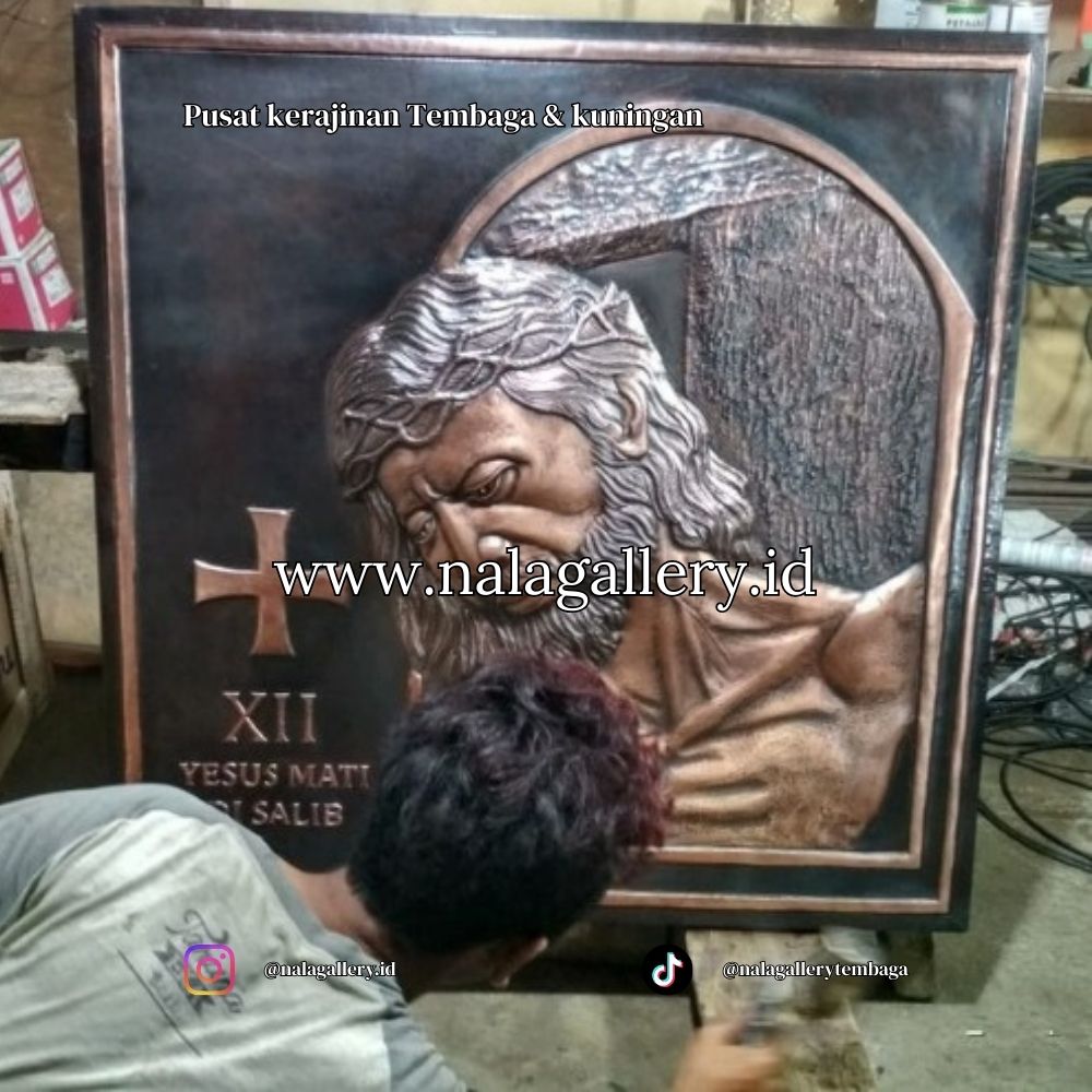 Set Relief Jalan Salib Tembaga